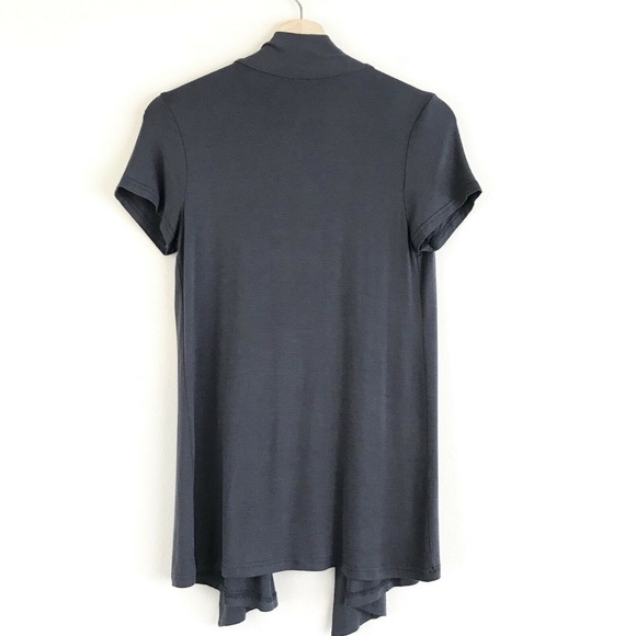 Sofra Grey Super Soft Short Sleeve Open Cardigan - Picture 3 of 5